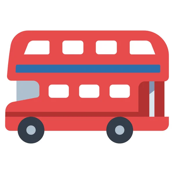 Английская Концептуальная Икона Векторная Иллюстрация Красный Двухэтажный Автобус — стоковый вектор