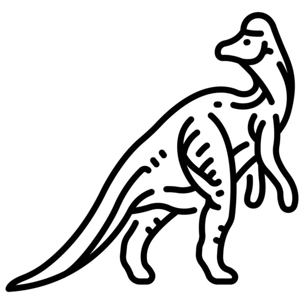 Dinosaurio Icono Web Ilustración Simple Coritosaurio — Archivo Imágenes Vectoriales