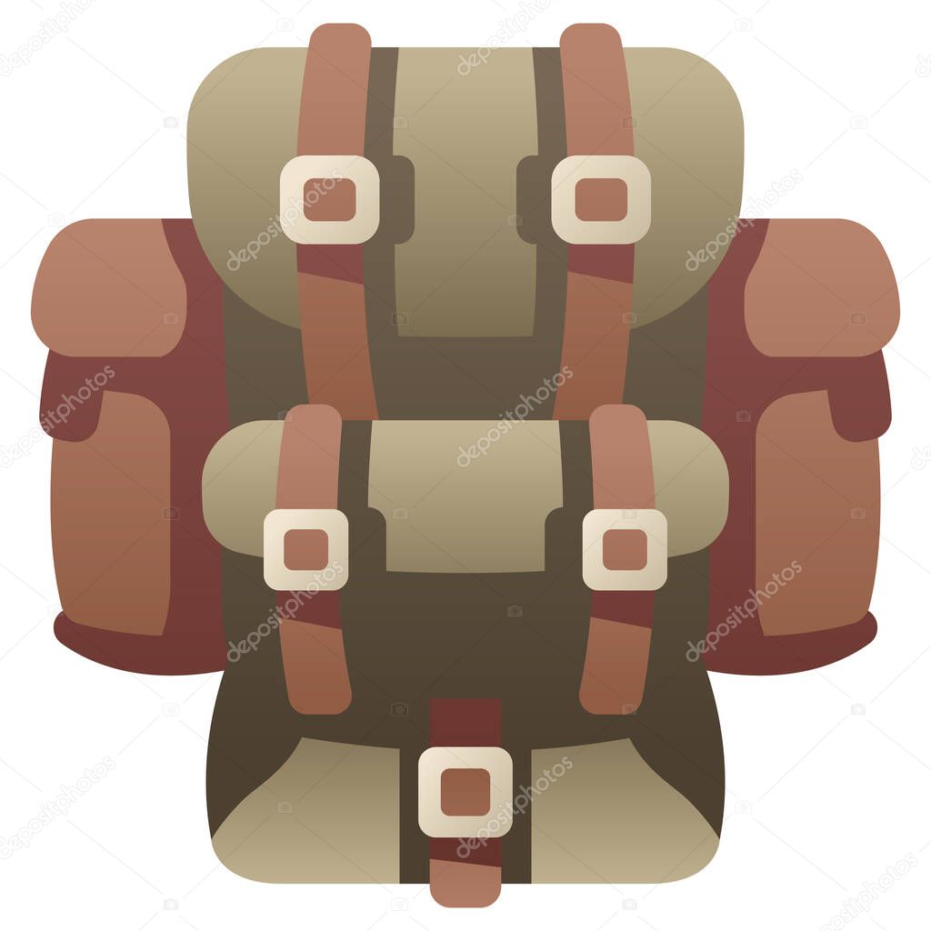 Military icon on white background, vector illustration, battlefield concept, military backpack