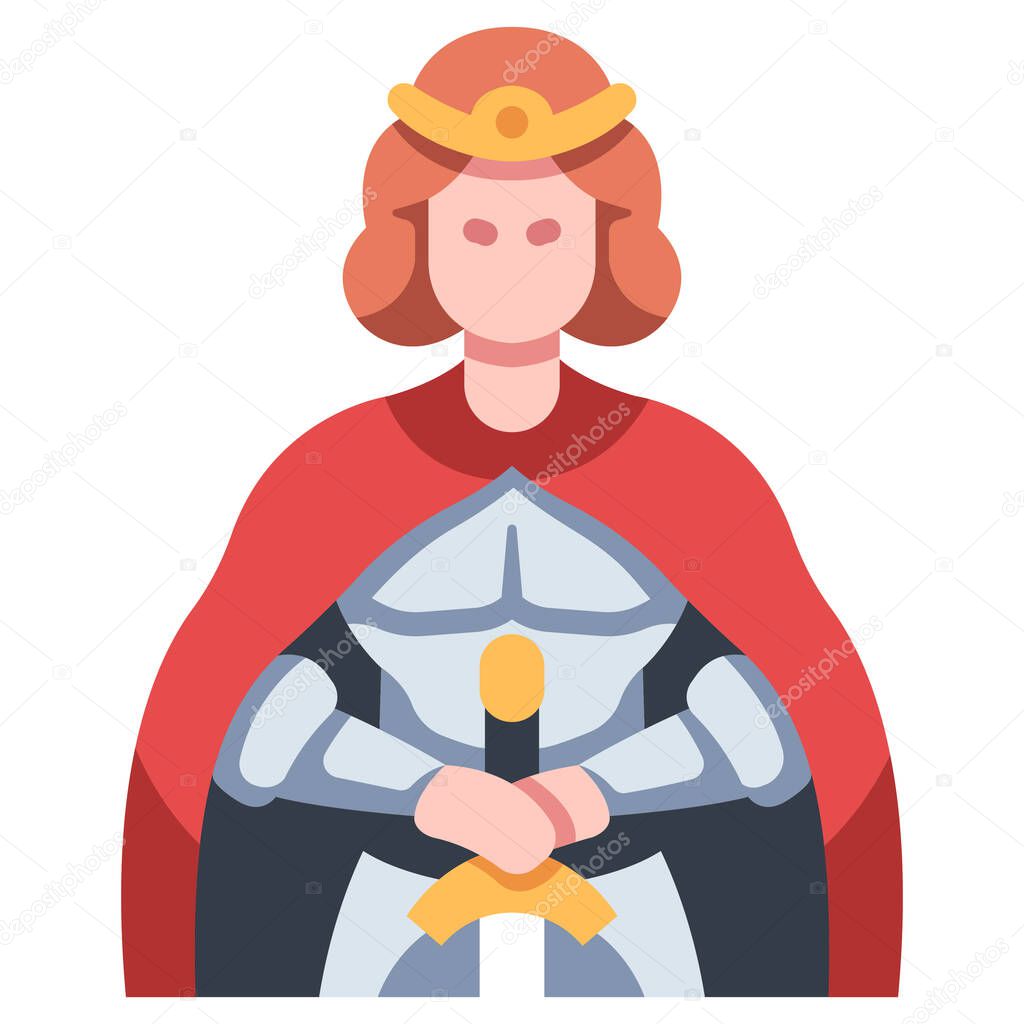 England conceptual icon, vector illustration. King Arthur