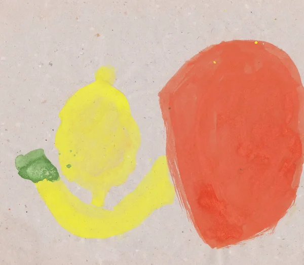 Fruits Childrens Pintura Ilustração — Fotografia de Stock