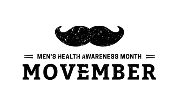 Movember Monat Des Gesundheitsbewusstseins Für Männer Ikonenillustration — Stockvektor