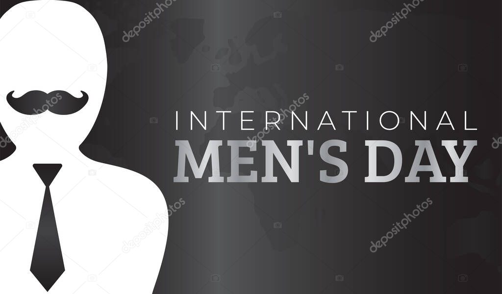 Black International Men's Day Background Banner