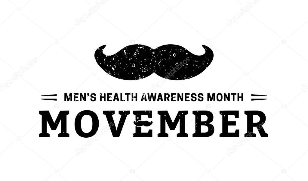 Movember Men's Health Awareness Month Isolated Icon Illustration
