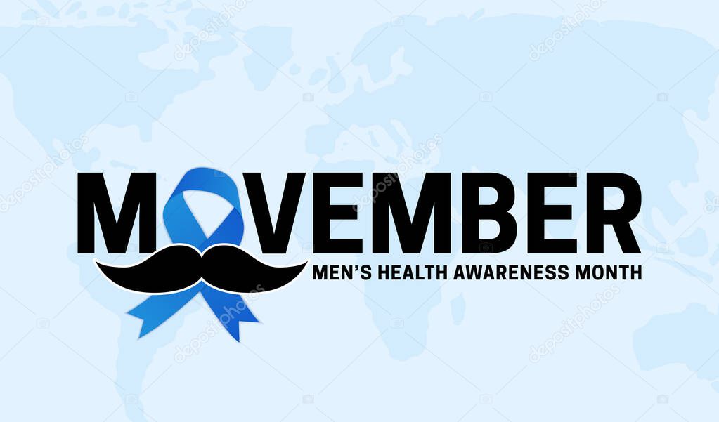 Movember Men's Health Awareness Month Background Illustration