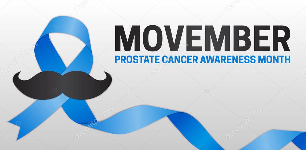Movember Prostate Cancer and Men's Health Awareness Month Background Illustration