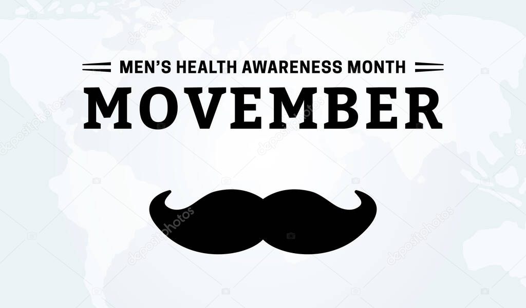 Movember Men's Health Awareness Month Background Illustration