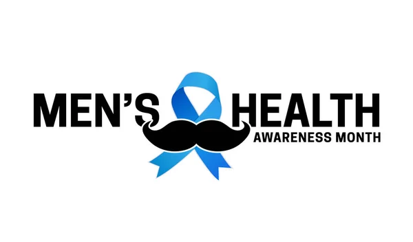Monat Des Gesundheitsbewusstseins Für Männer Ikone Mit Schleife Und Schnurrbart — Stockvektor