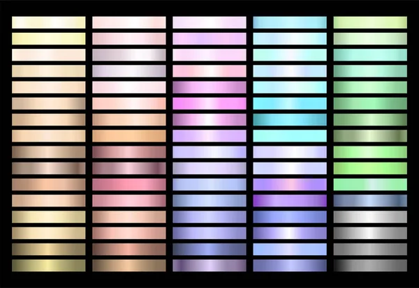 Ligh Pastel Shiny Gradient Colección Todas Las Muestras Color — Vector de stock