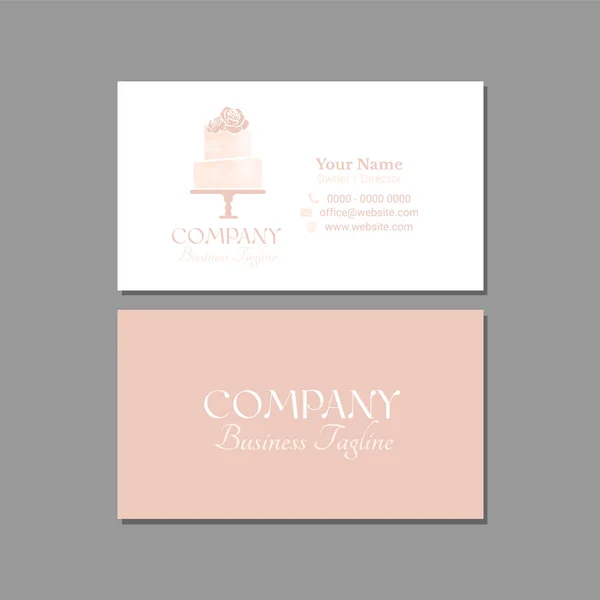 Diseño Tarjetas Visita Pastel Elegante Ligero — Vector de stock