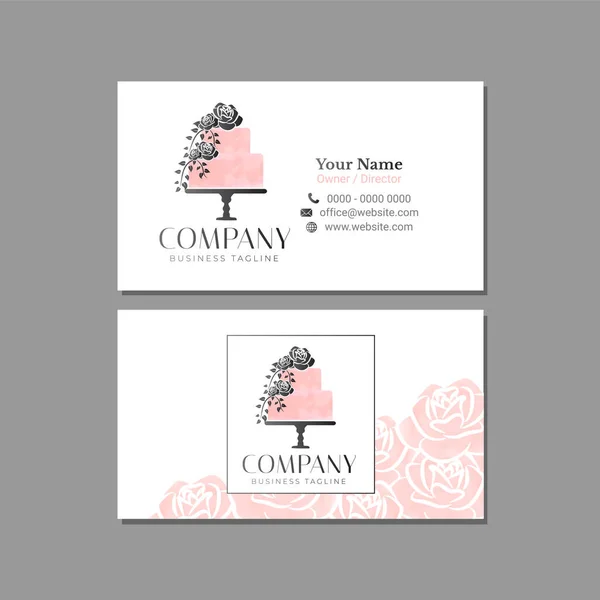 White Peach Business Card Design Κέικ Επιδόρπιο Για Φούρνο — Διανυσματικό Αρχείο