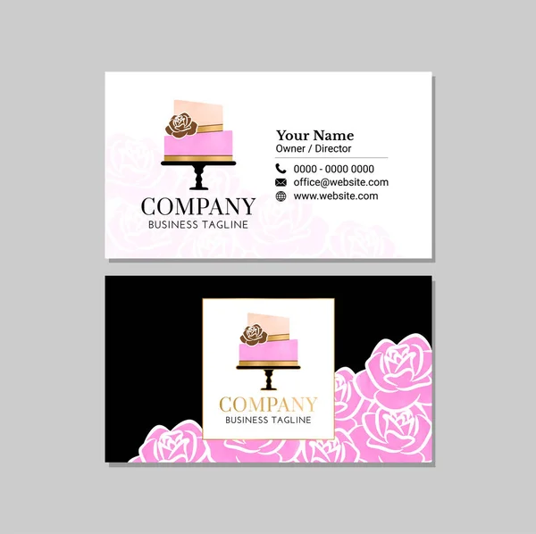 Pastel Elegante Diseño Tarjetas Visita — Vector de stock