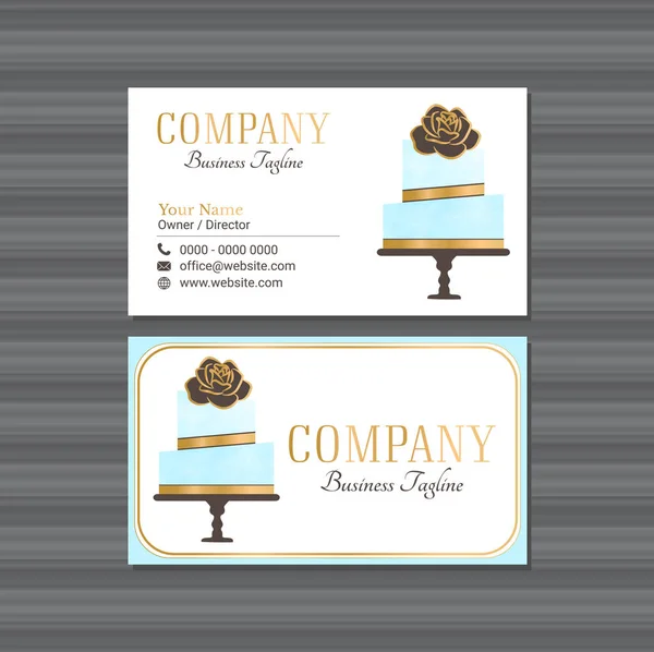 Νίκαια Blue Cake Business Card Design — Διανυσματικό Αρχείο