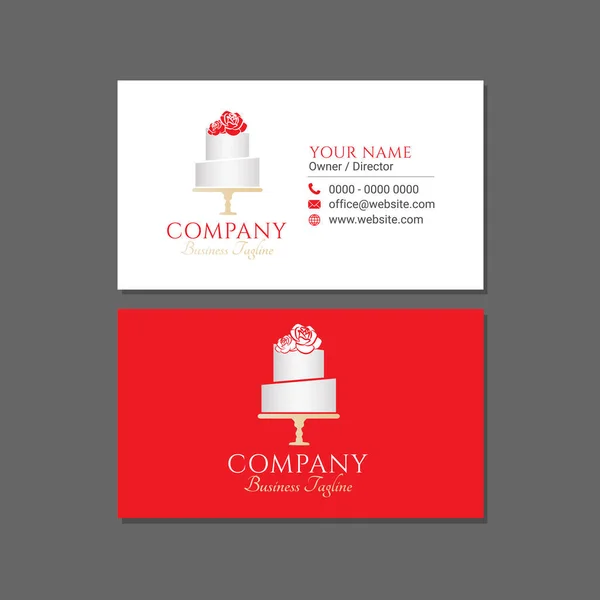 Red Cake Business Card — стоковый вектор