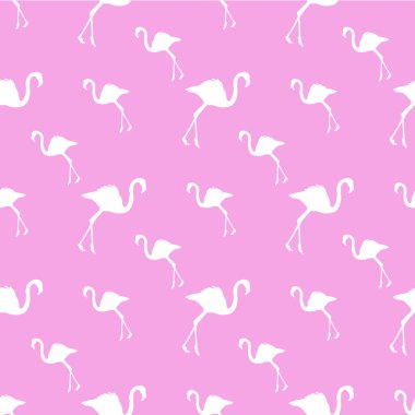 Flamingo Deseni Beyaz ve Açık Pembe Tasarım