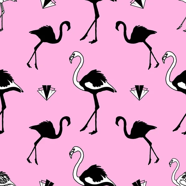 Różowy Wzór Flamingo — Wektor stockowy