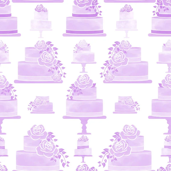 Purple Watercolor Cake Pattern Design