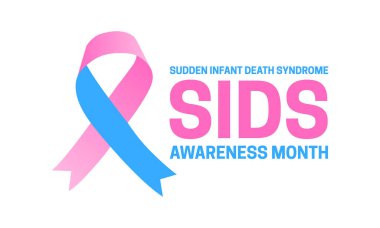 SIDS Ani Bebek Ölümü Sendromu Farkındalık Ay Logosu Simgesi Beyaz Arkaplanda İzole Edildi