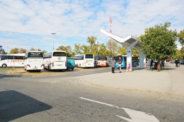 Novi Sad, Sırbistan - 10 Ekim 2025: Novi Sad Otobüs İstasyonu, Sırbistan