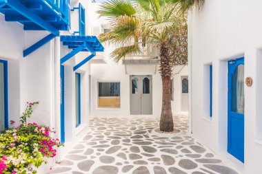 Santorini ve Yunanistan tarzı ile güzel mimari