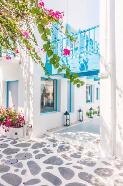 Santorini ve Yunanistan tarzı ile güzel mimari