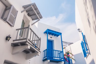 Santorini ve Yunanistan tarzı ile güzel mimari