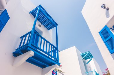 Santorini ve Yunanistan tarzı ile güzel mimari