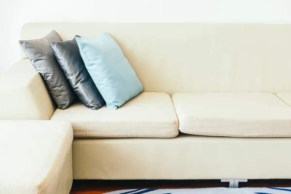 Beautiful luxury pillows on sofa decoration — Stock Photo, Image