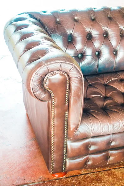 Vintage Leder Sofa Dekoration — Stockfoto