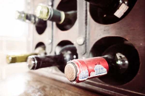 Vintage empty wine bottles