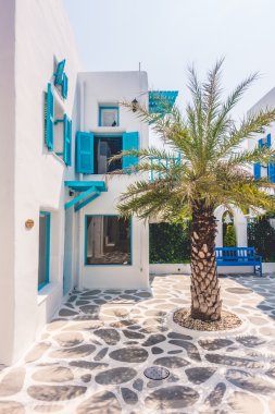 Santorini ve Yunanistan tarzı ile güzel mimari