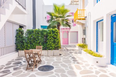 Santorini ve Yunanistan tarzı ile güzel mimari