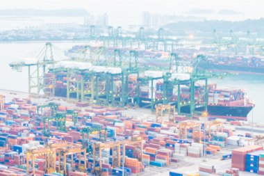 Soyut bulanıklık vinç kargo arka plan nakliye