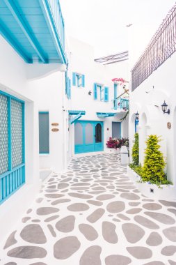 Santorini ve Yunanistan tarzı ile güzel mimari