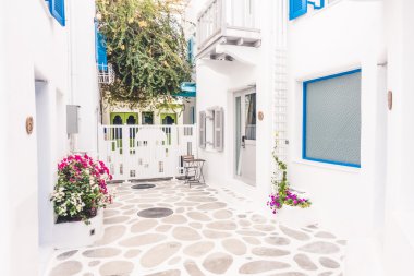 Santorini ve Yunanistan tarzı ile güzel mimari