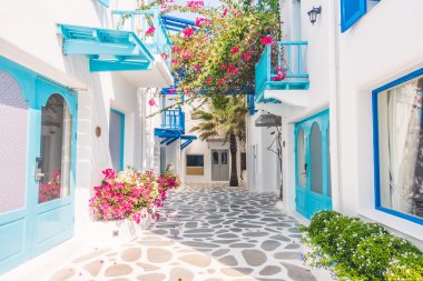 Santorini ve Yunanistan tarzı ile güzel mimari
