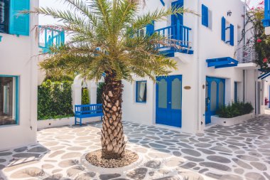Santorini ve Yunanistan tarzı ile güzel mimari