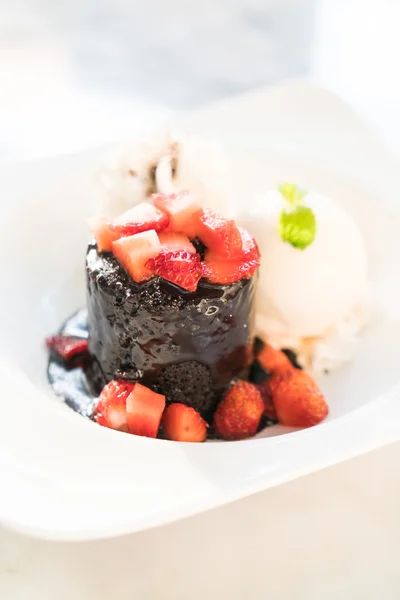 Choklad lava dessert — Stockfoto