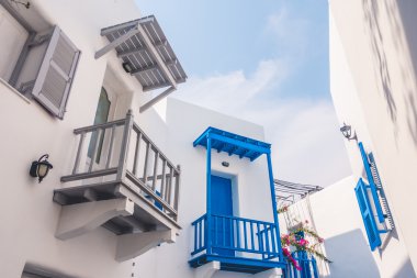Santorini ve Yunanistan tarzı ile güzel mimari