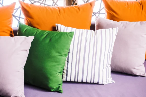 Beautiful luxury Pillows on sofa — Stock Photo, Image