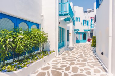 Santorini ve Yunanistan tarzı ile güzel mimari