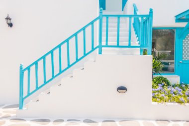 Santorini ve Yunanistan tarzı ile güzel mimari