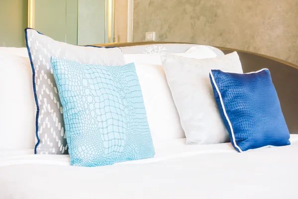 Beautiful luxury pillows on bed — Stock Photo, Image