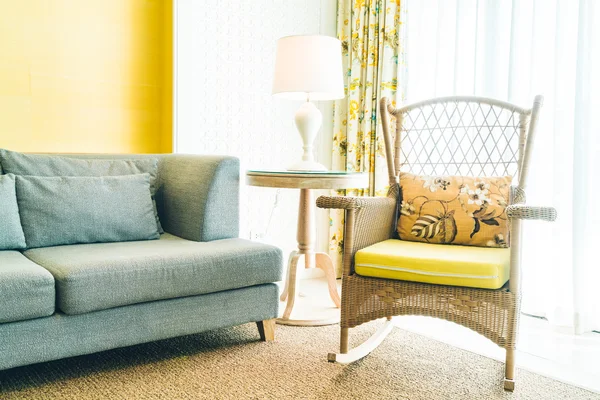 Wood chair in living room — Stock Photo, Image