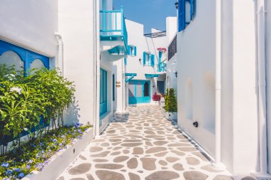 Santorini ve Yunanistan tarzı ile güzel mimari