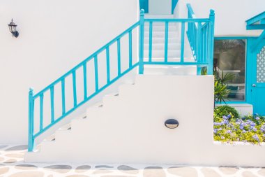 Santorini ve Yunanistan tarzı ile güzel mimari