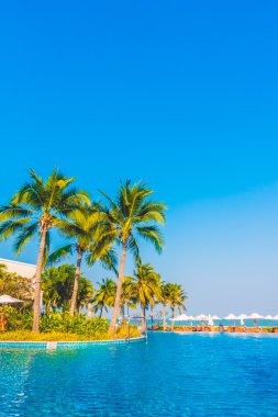 Boş şemsiyeleri ve sandalyeler