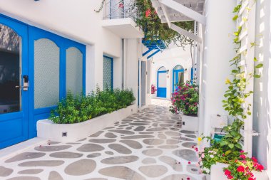 Santorini ve Yunanistan tarzı ile güzel mimari