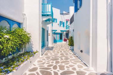 Santorini ve Yunanistan tarzı ile güzel mimari