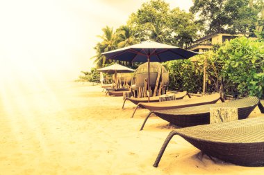 Güzel vintage Plajı ve deniz güverte ile